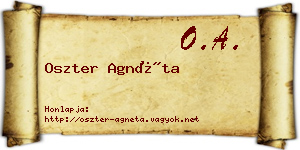 Oszter Agnéta névjegykártya